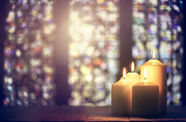 Candles with Stained Glass Windows